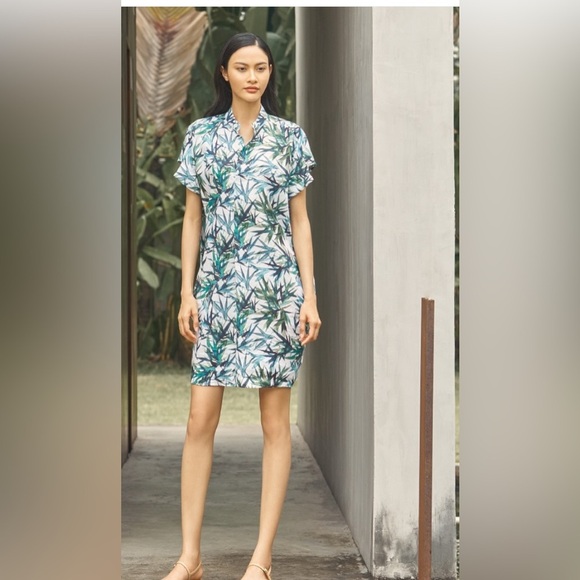 Jim Thompson Dresses & Skirts - Jim Thompson Linen Boxy Midi Dress Bamboo Print. Size ?S?